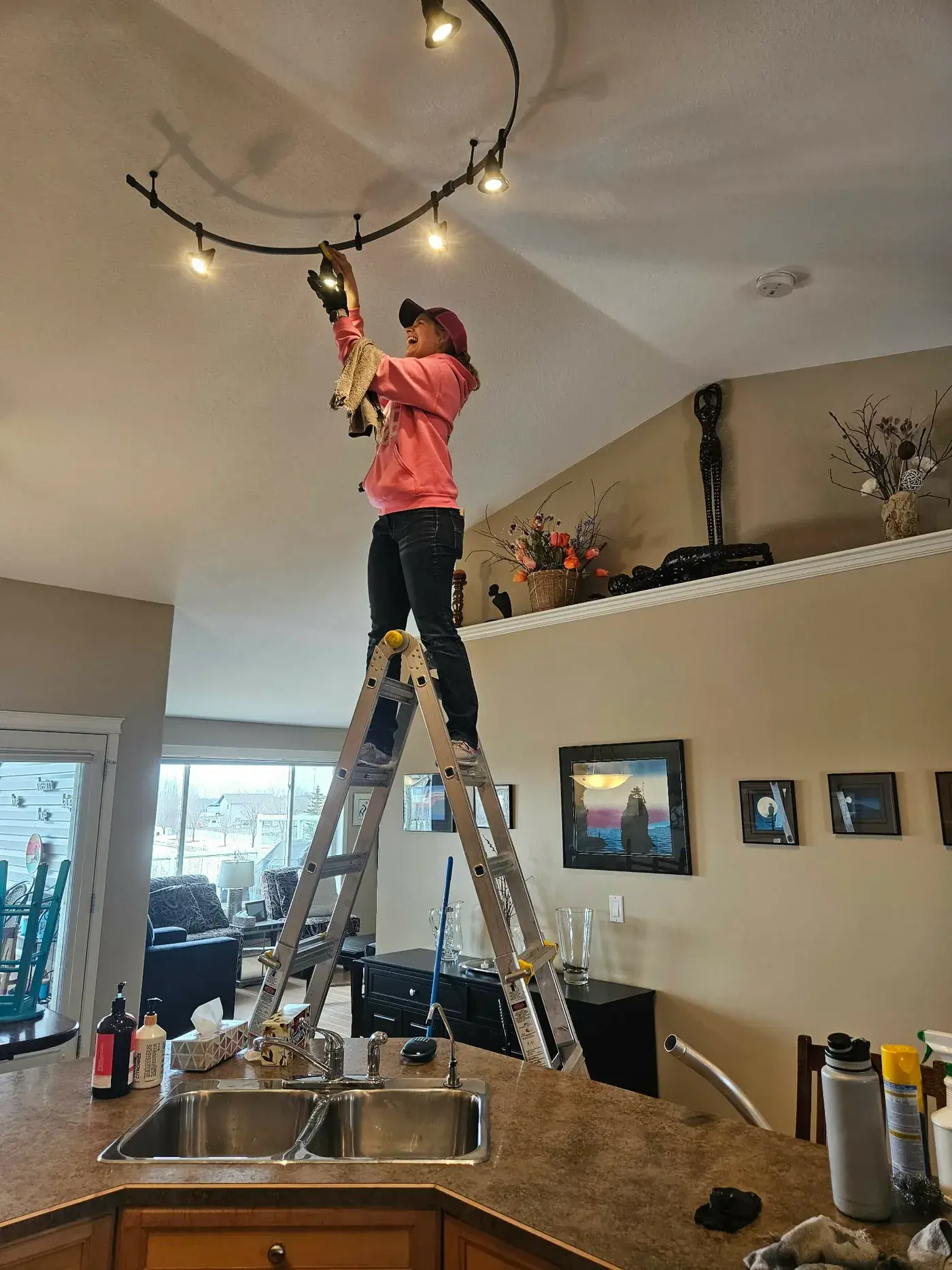 Peace Home Services cleaning arched interior windows