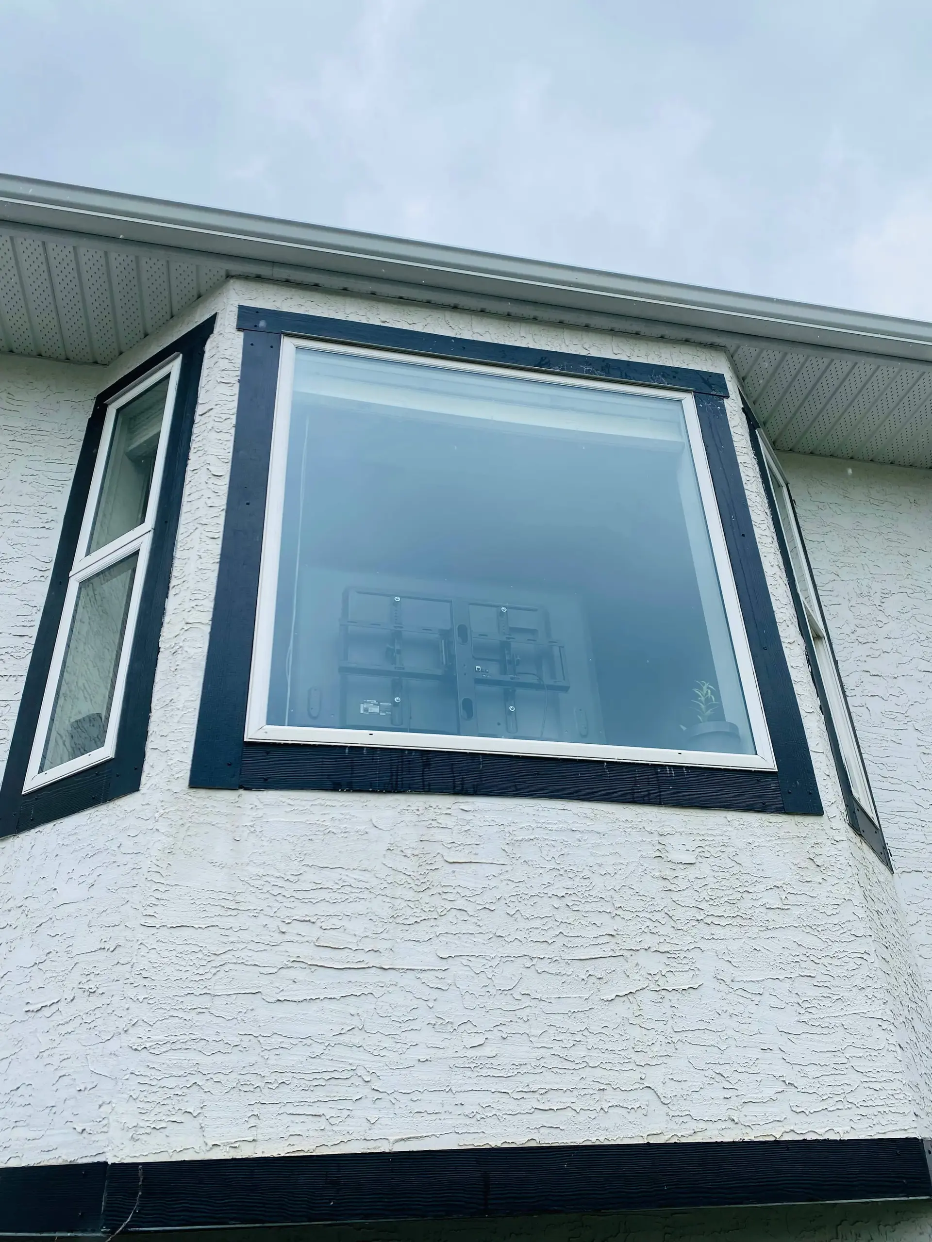 Sparkling clean exterior window after cleaning
