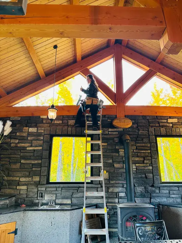 Sara and Linnae providing professional window cleaning at ValleyView in Grande Prairie