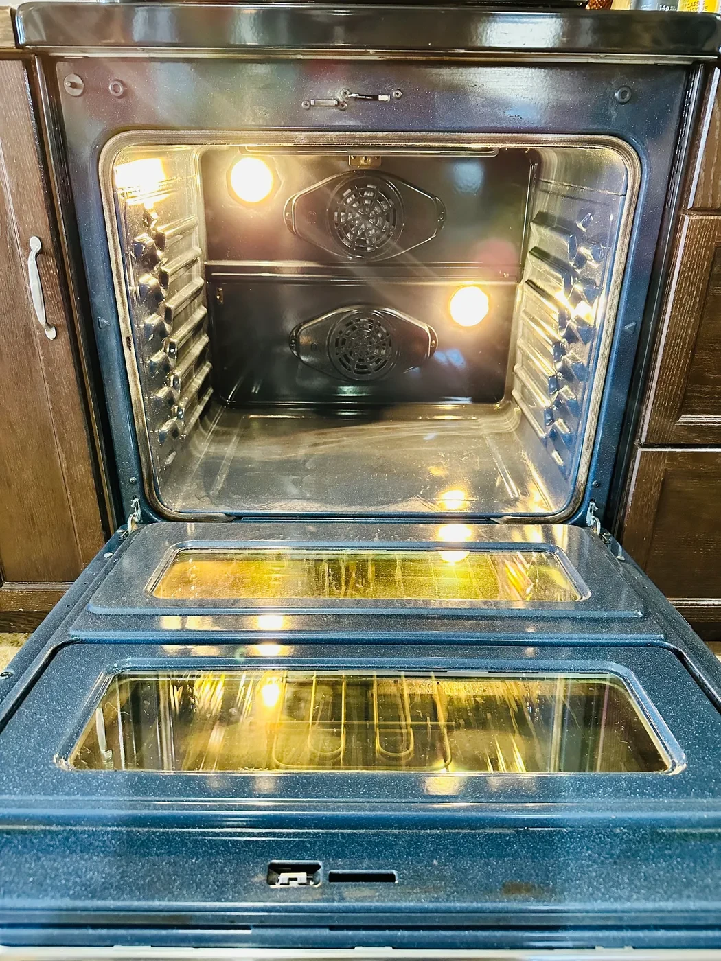 Sparkling clean oven interior after deep cleaning