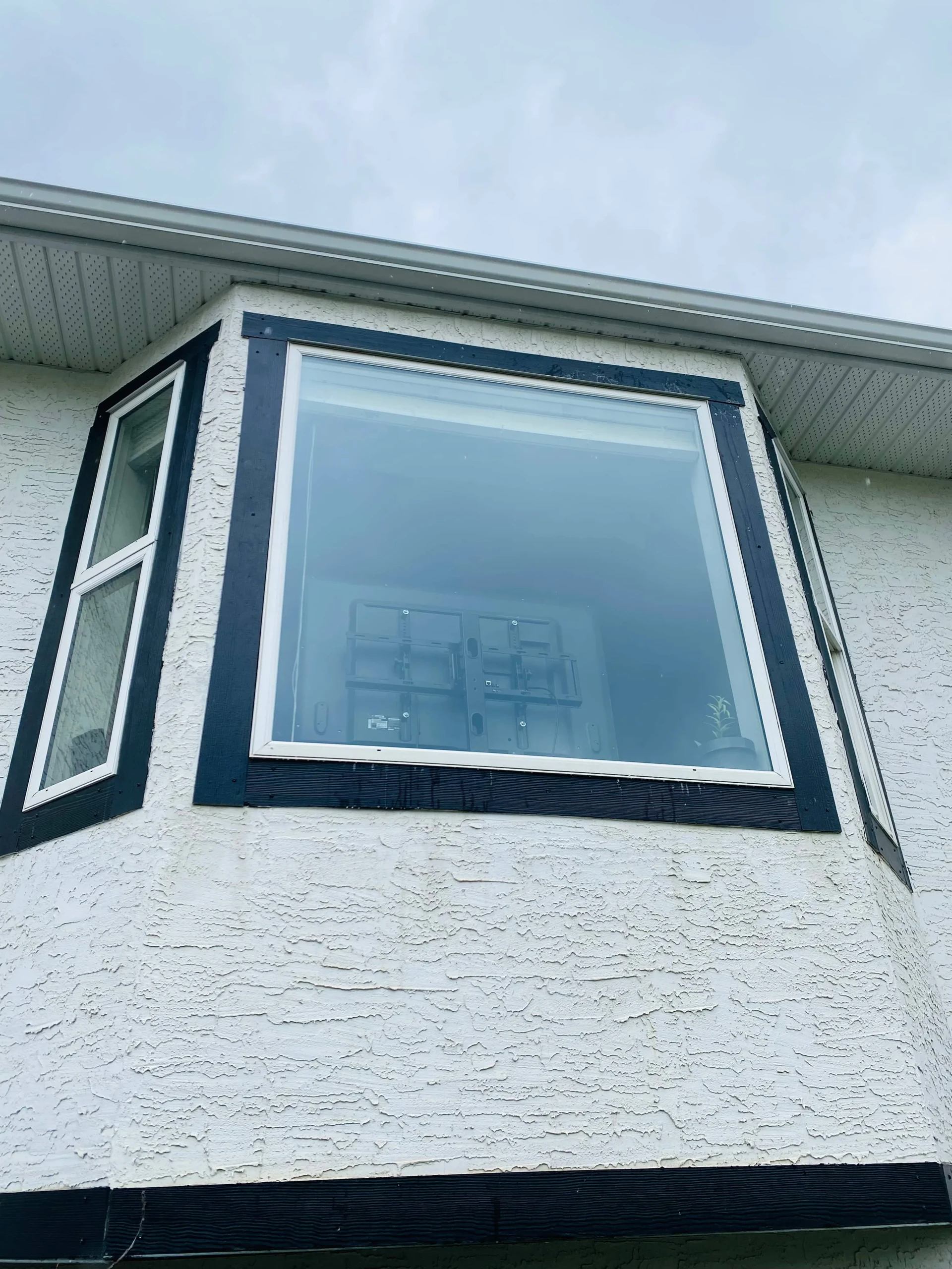Sparkling clean exterior window after cleaning
