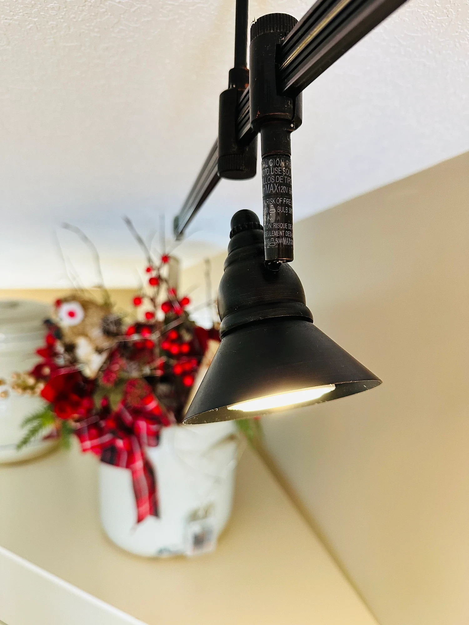 Clean, detailed track light fixture after professional cleaning